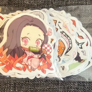Nezuko-Style Pink Chibi Sticker - Anime Character Design